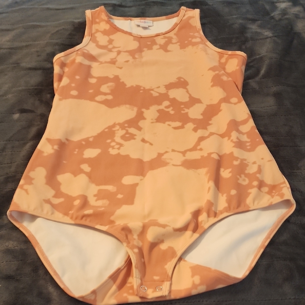 LuLaRoe Orange and White Bodysuit One Piece